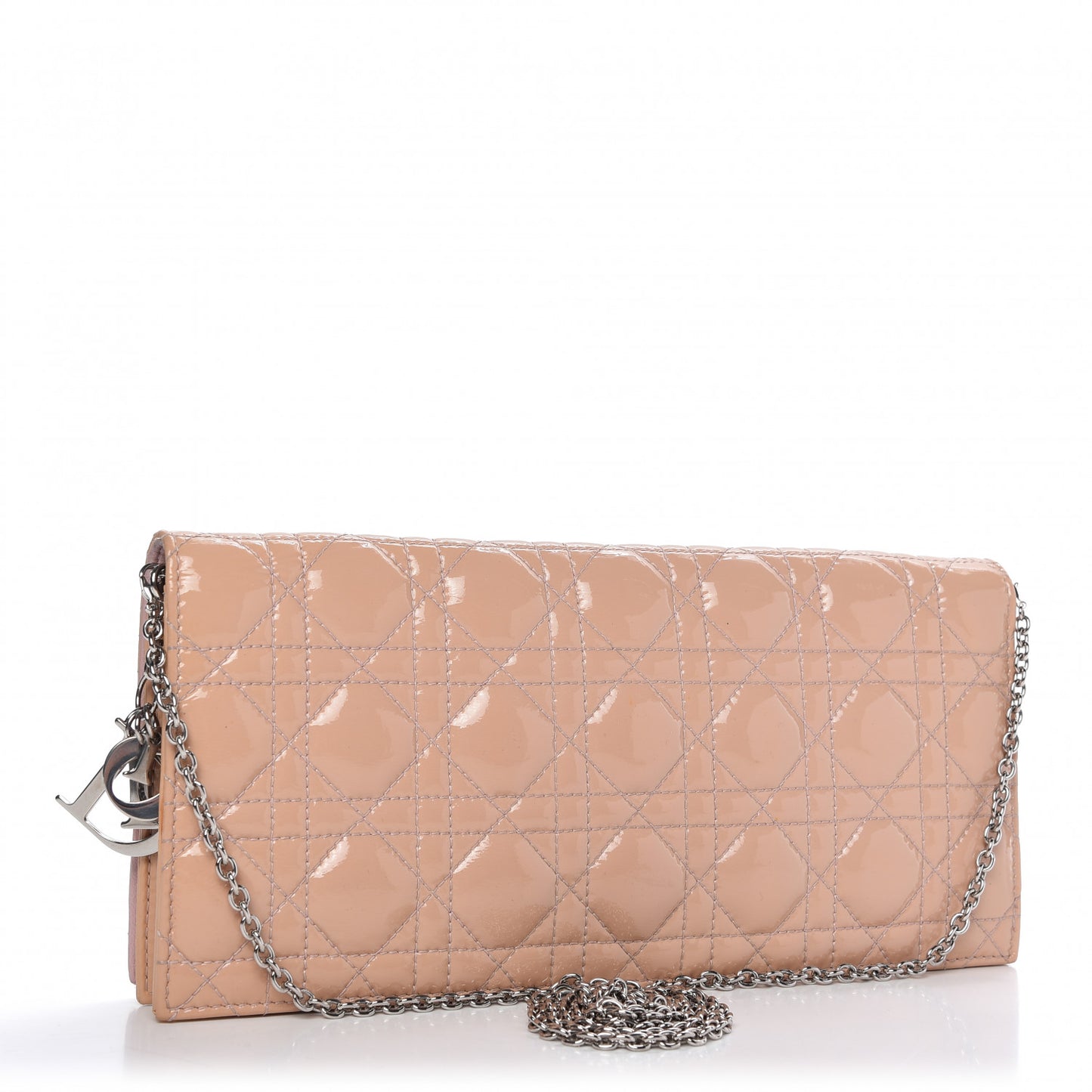 Patent Cannage Lady Dior Convertible Clutch Light Pink