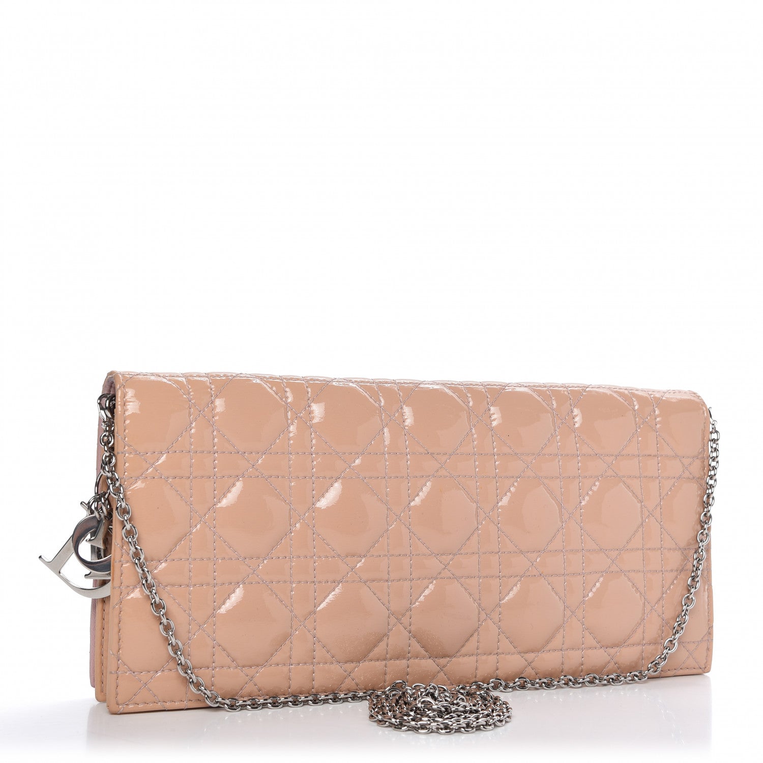 Christian Dior Patent Cannage Lady Dior Convertible Clutch Light Pink 3 of 11
