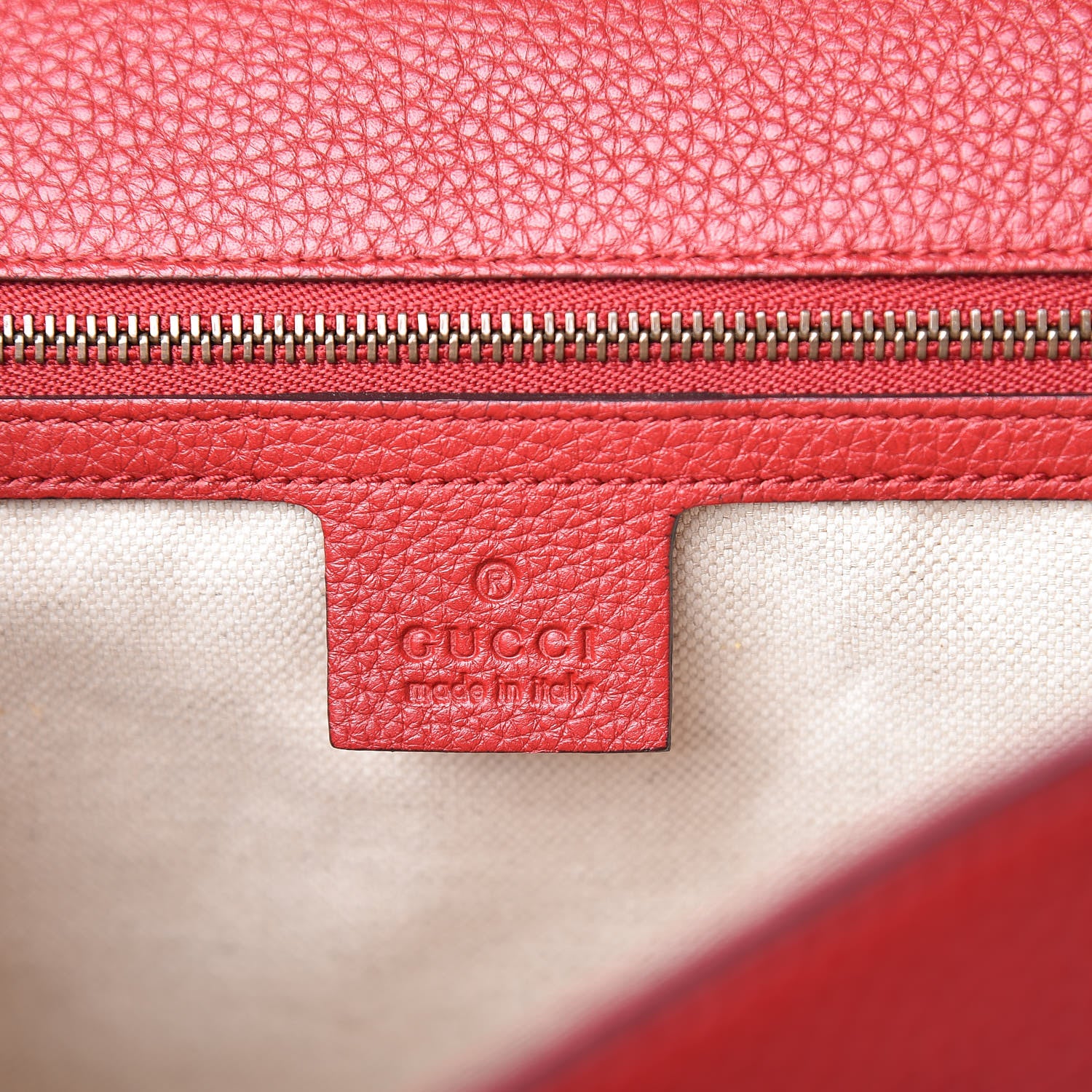 Gucci Calfskin Small GG Marmont Top Handle Bag Vulcanic Red 8 of 9