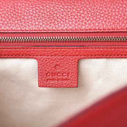 Gucci Calfskin Small GG Marmont Top Handle Bag Vulcanic Red 8 of 9