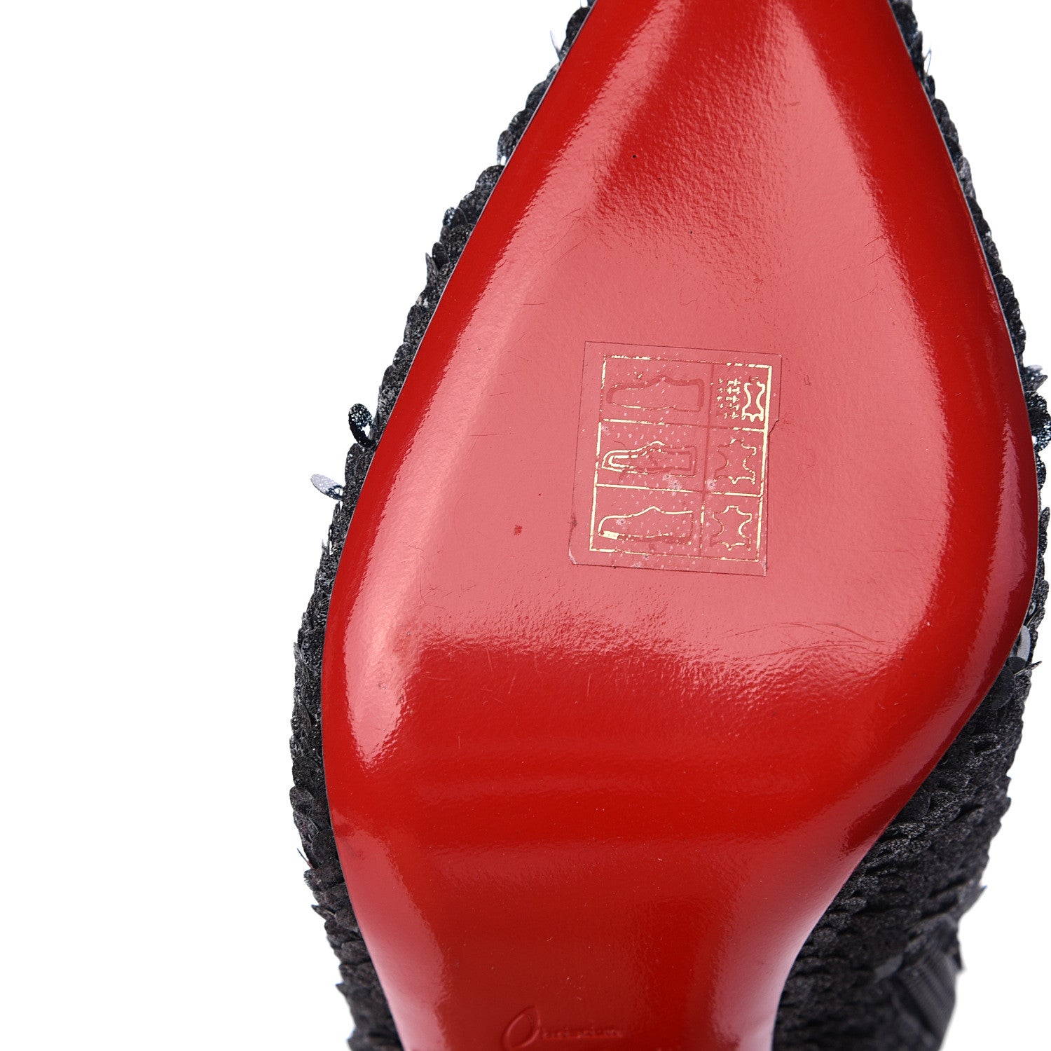 Christian Louboutin Calfskin Glitter Paillete Moulakate 100 Ankle Boot 35.5 Charbon 9 of 11