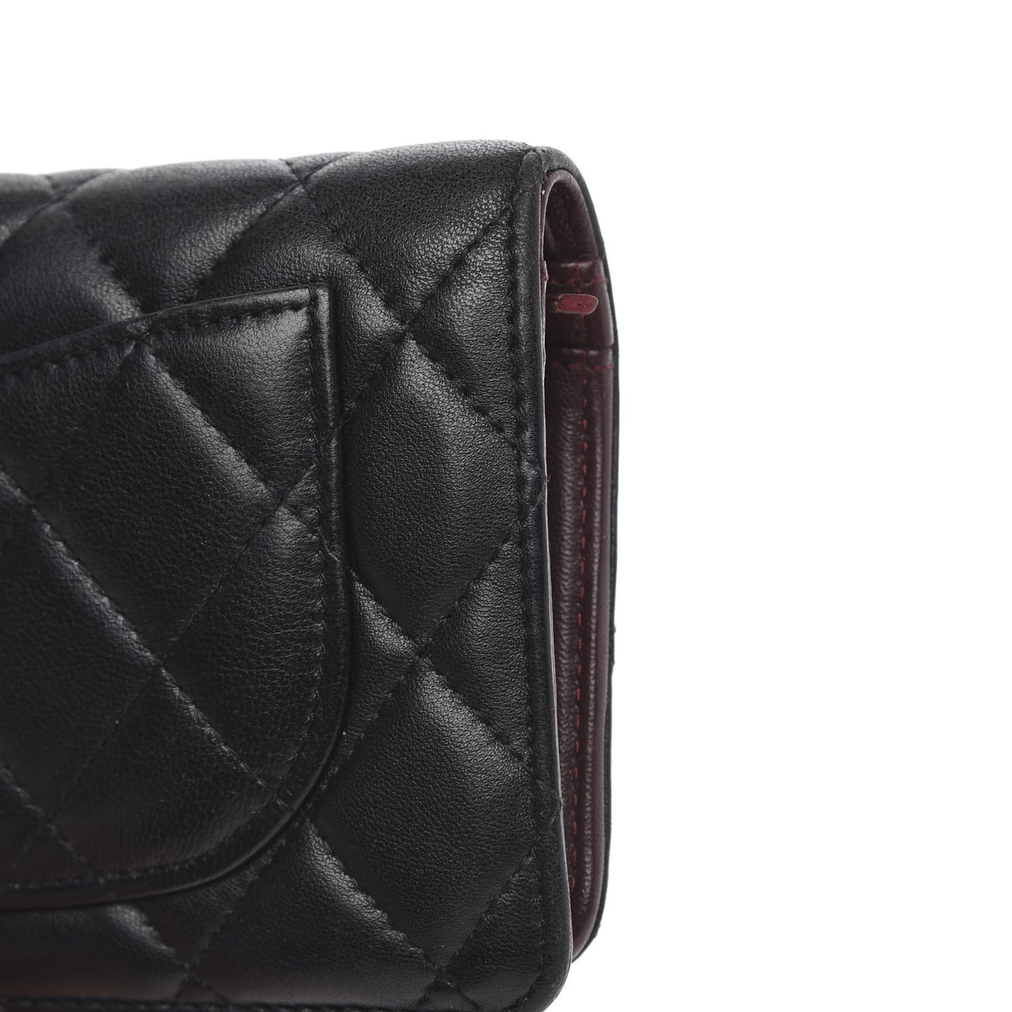 Lambskin Quilted Yen Wallet Black