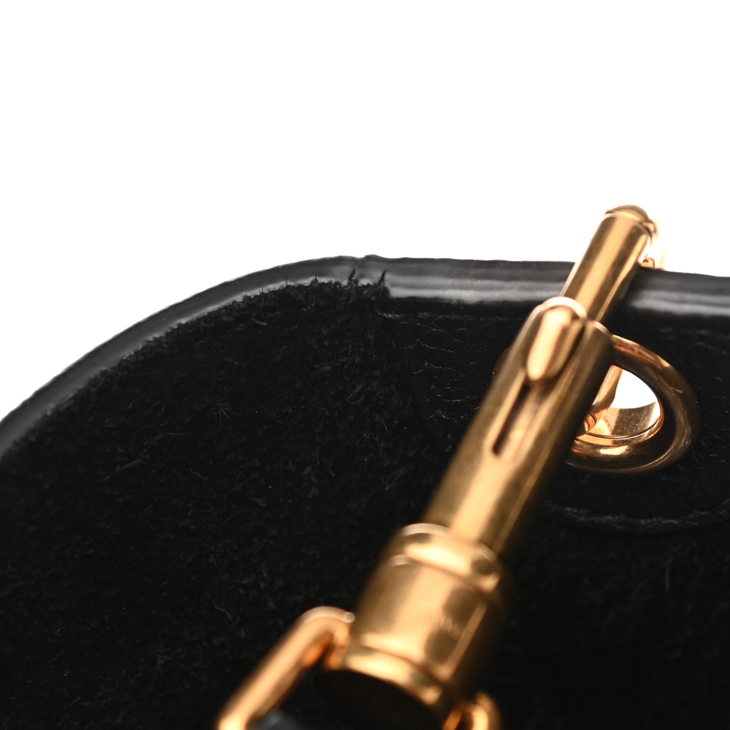 Soft Grained Calfskin Sangle Bucket Bag Black