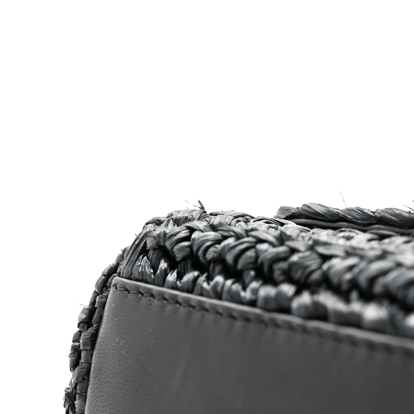 Raffia Crochet Micro Miss Sicily Satchel Black