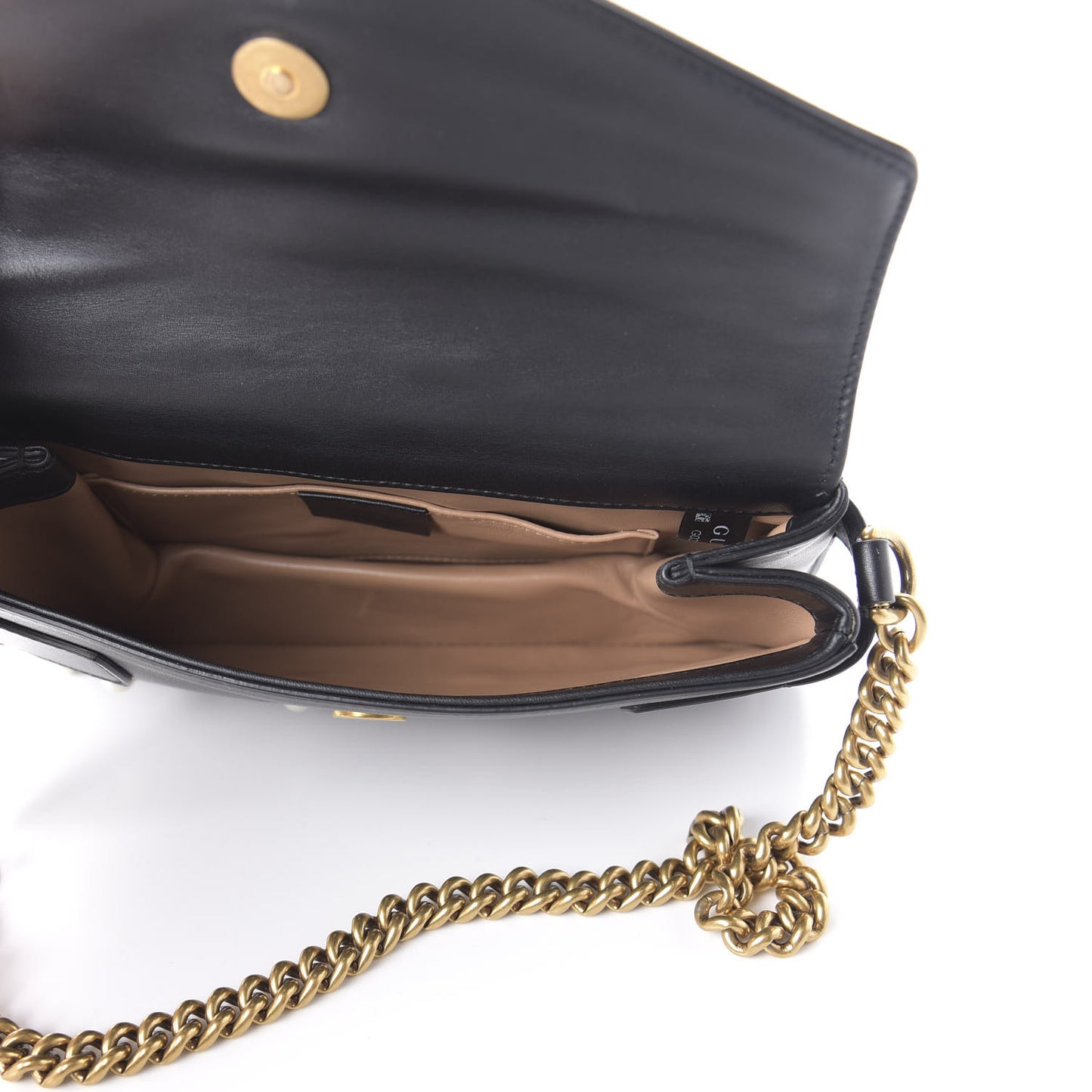 Nappa Pearl Studded Mini Queen Margaret Broadway Shoulder Bag Black
