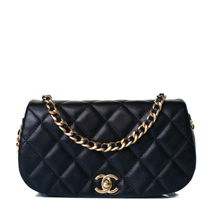 Chanel Calfskin Quilted Coco Mail Clutch With Chain Black 1 of 10