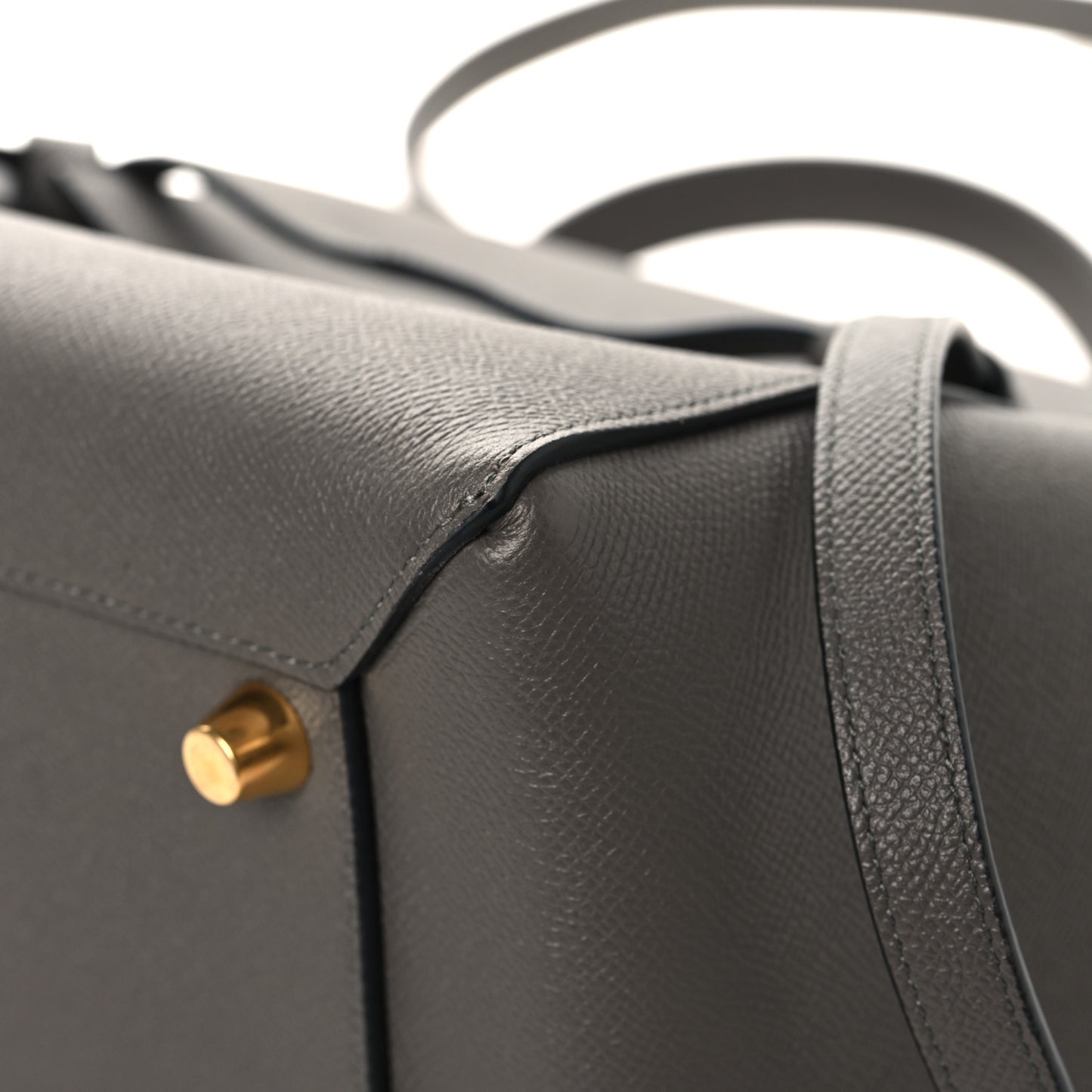 Grained Calfskin Mini Belt Bag Grey