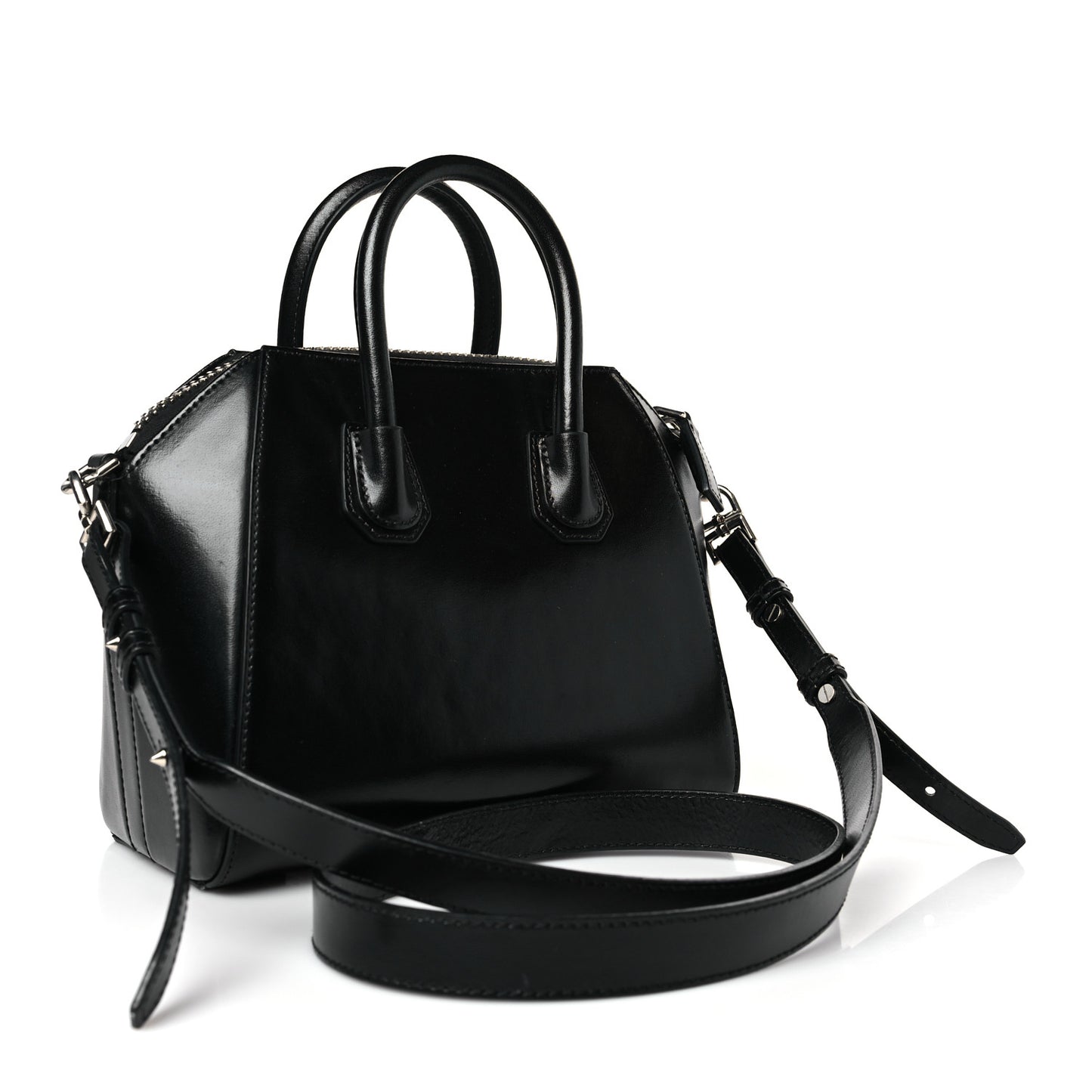 Shiny Lord Calfskin Mini Antigona Black