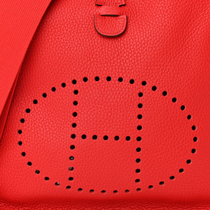 Hermes Taurillon Clemence Evelyne III PM Rouge De Coeur 8 of 10