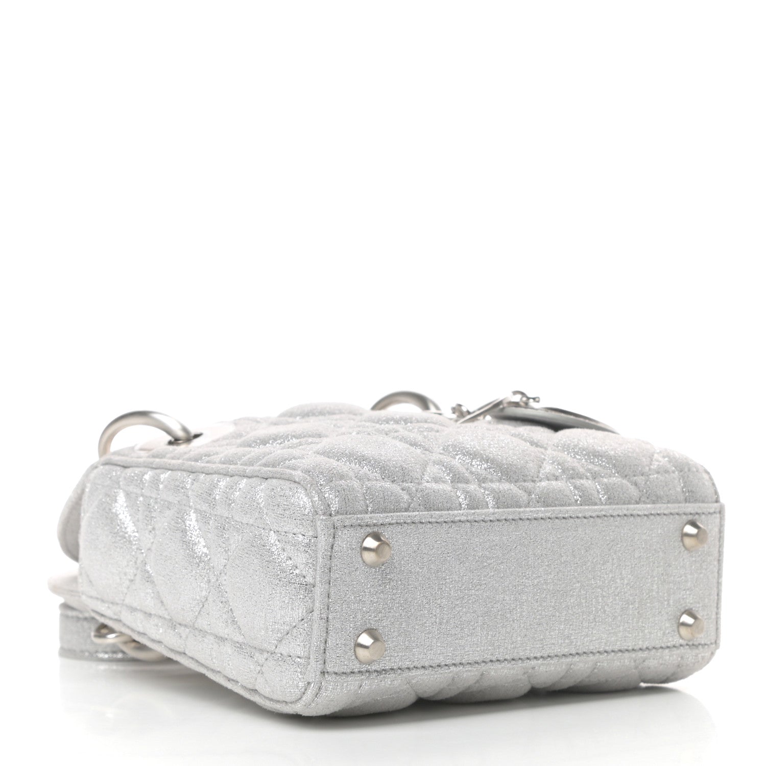Christian Dior Metallic Nubuck Cannage Nano Lady Dior Silver 4 of 9