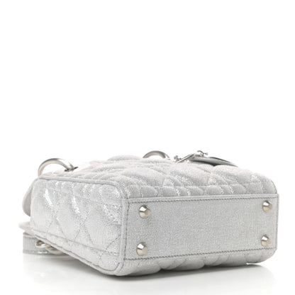 Christian Dior Metallic Nubuck Cannage Nano Lady Dior Silver 4 of 9