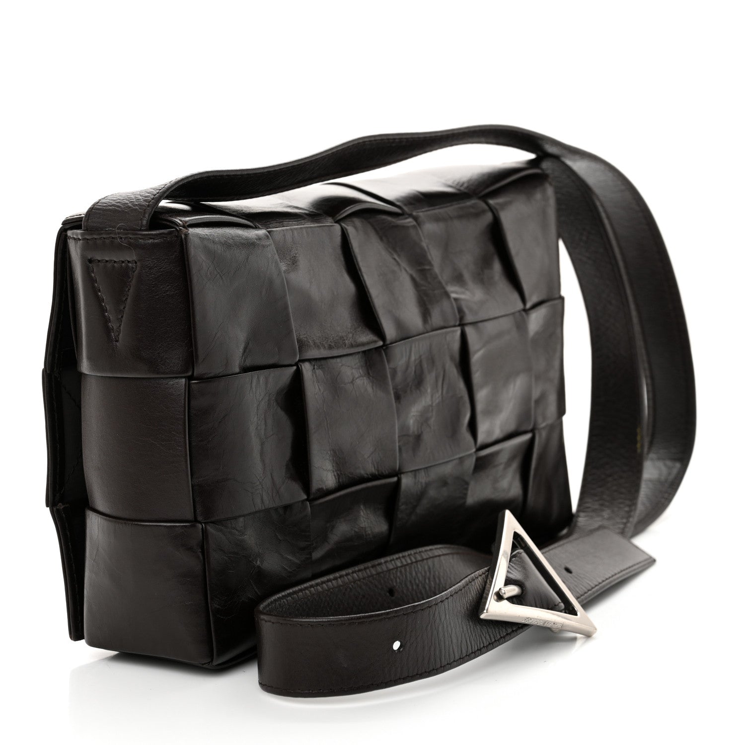 Bottega Veneta Paper Calfskin Maxi Intreccio Cassette Crossbody Bag Fondant 3 of 10