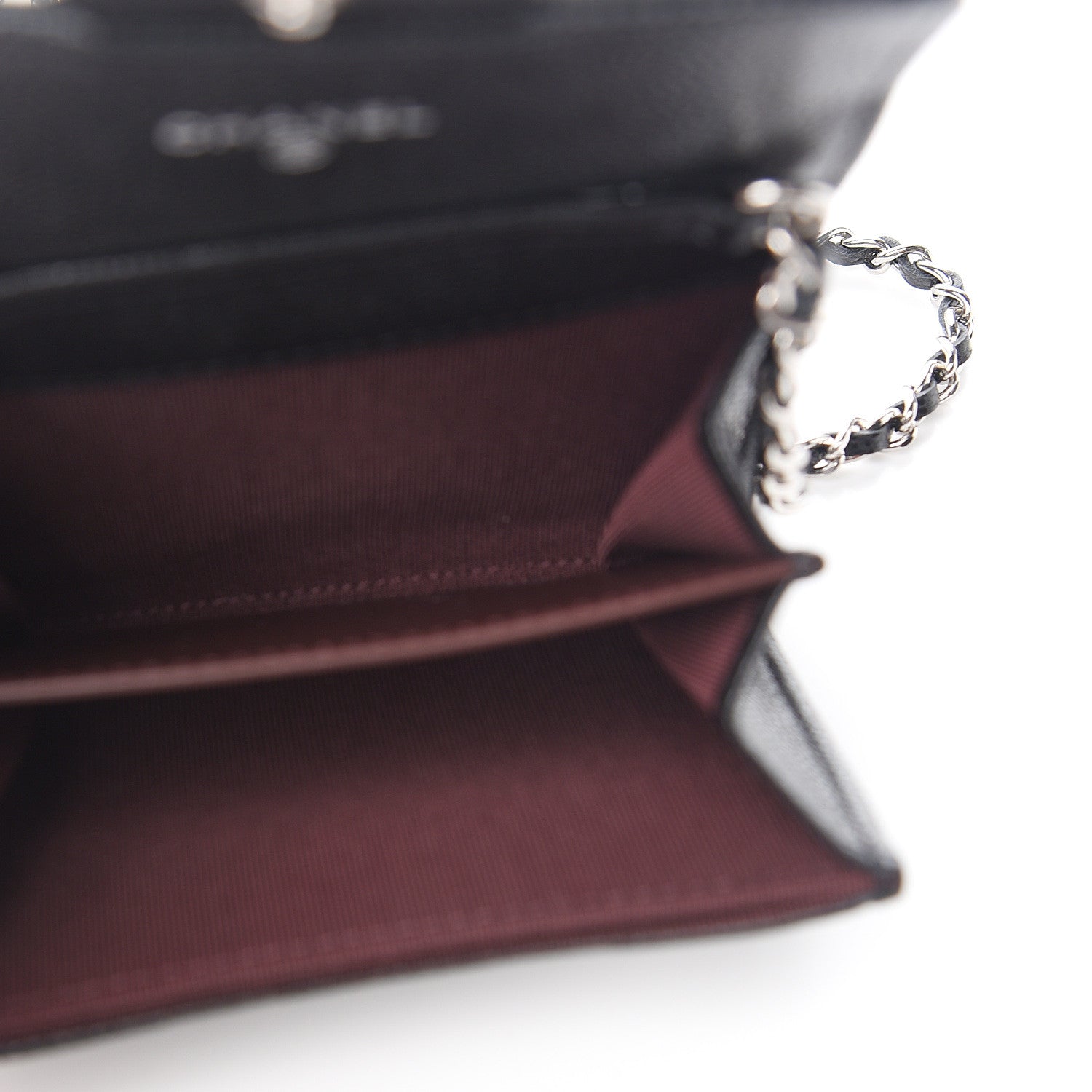 Chanel Caviar Quilted Flap Card Holder On Chain Black 4 of 10