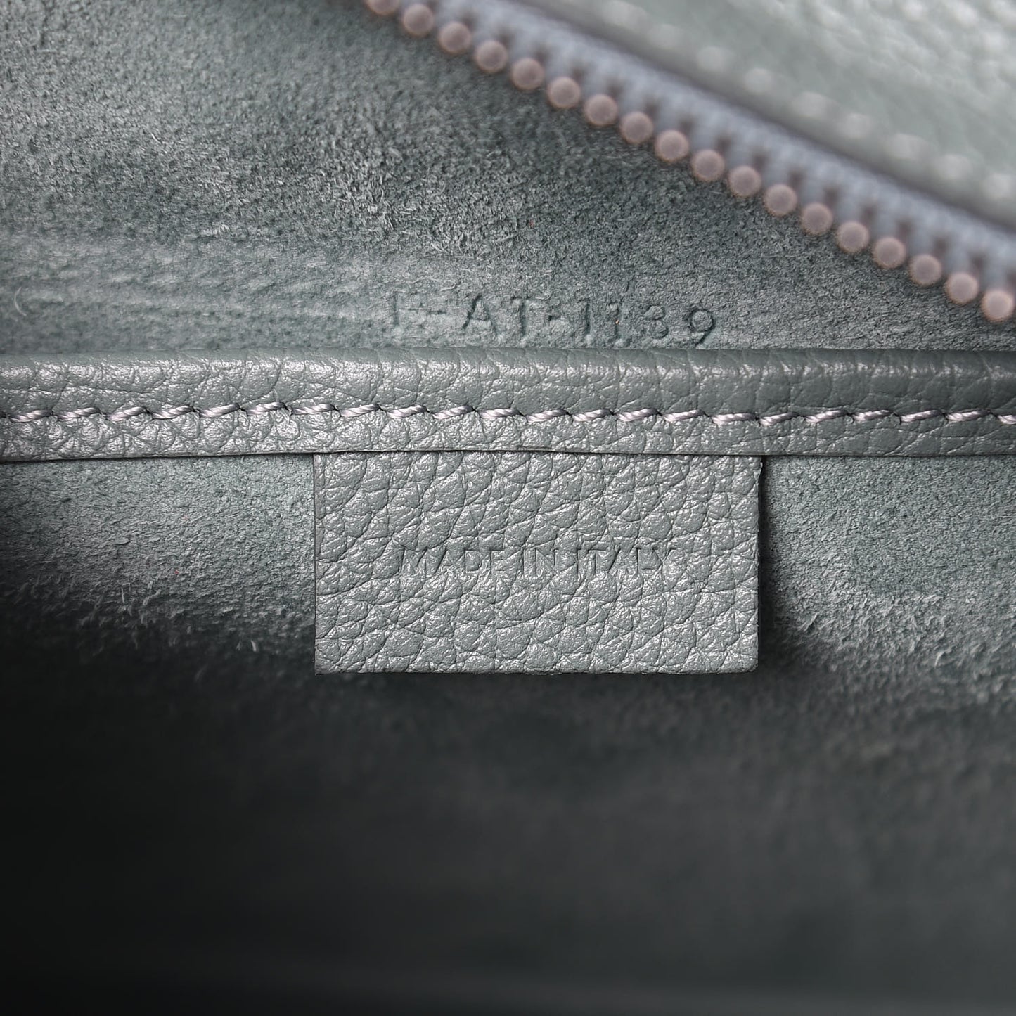 Drummed Calfskin Nano Luggage Celadon