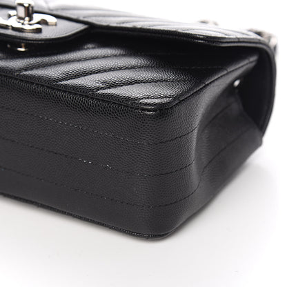 Chanel Caviar Chevron Quilted Mini Rectangular Flap Black 9 of 12