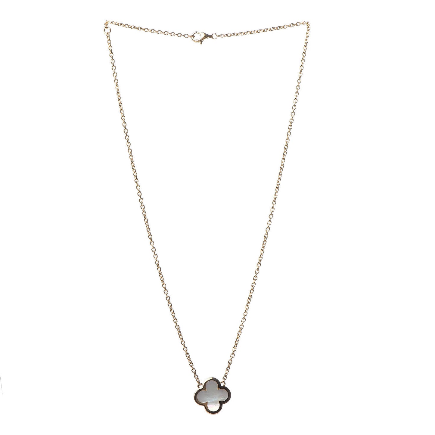 18K Yellow Gold Mother of Pearl Pure Alhambra Pendant Necklace