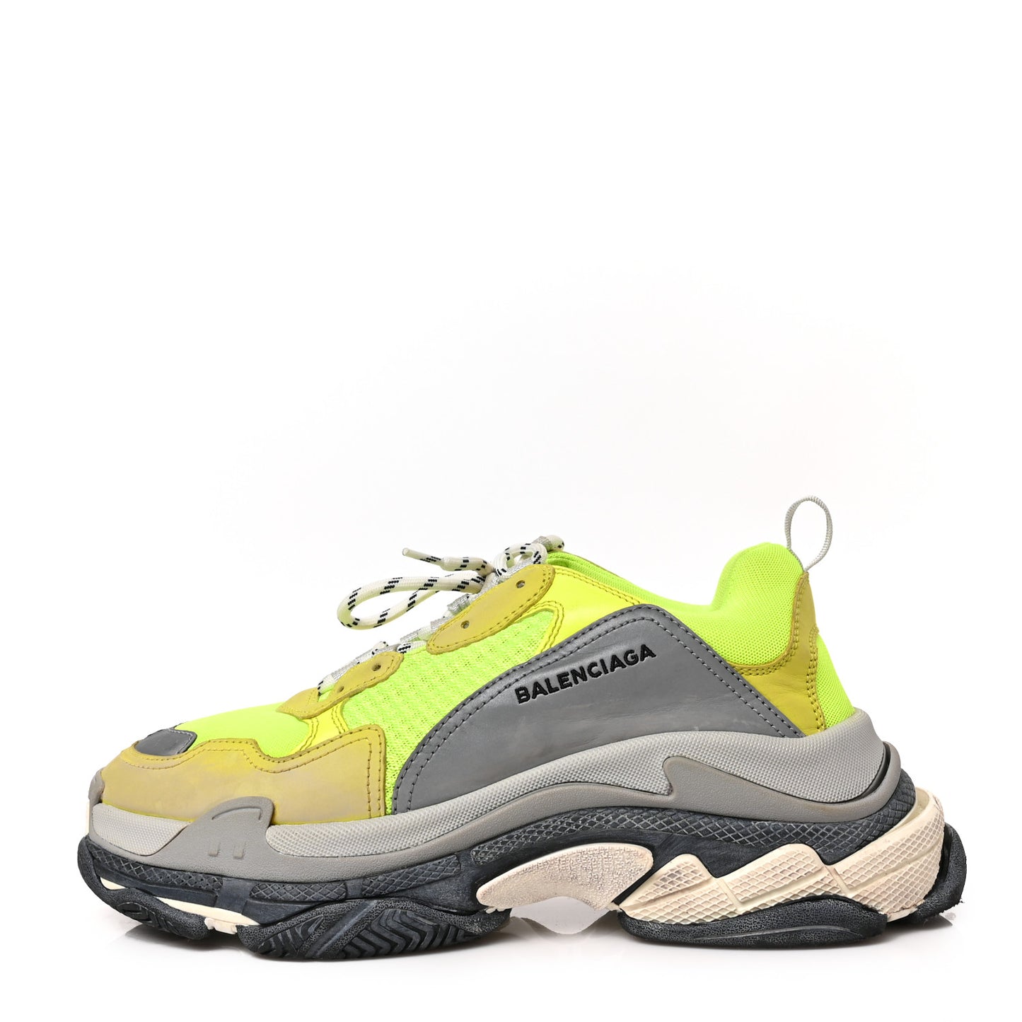 Fabric Mesh Mens Triple S Sneakers 43 Jaune Fluo