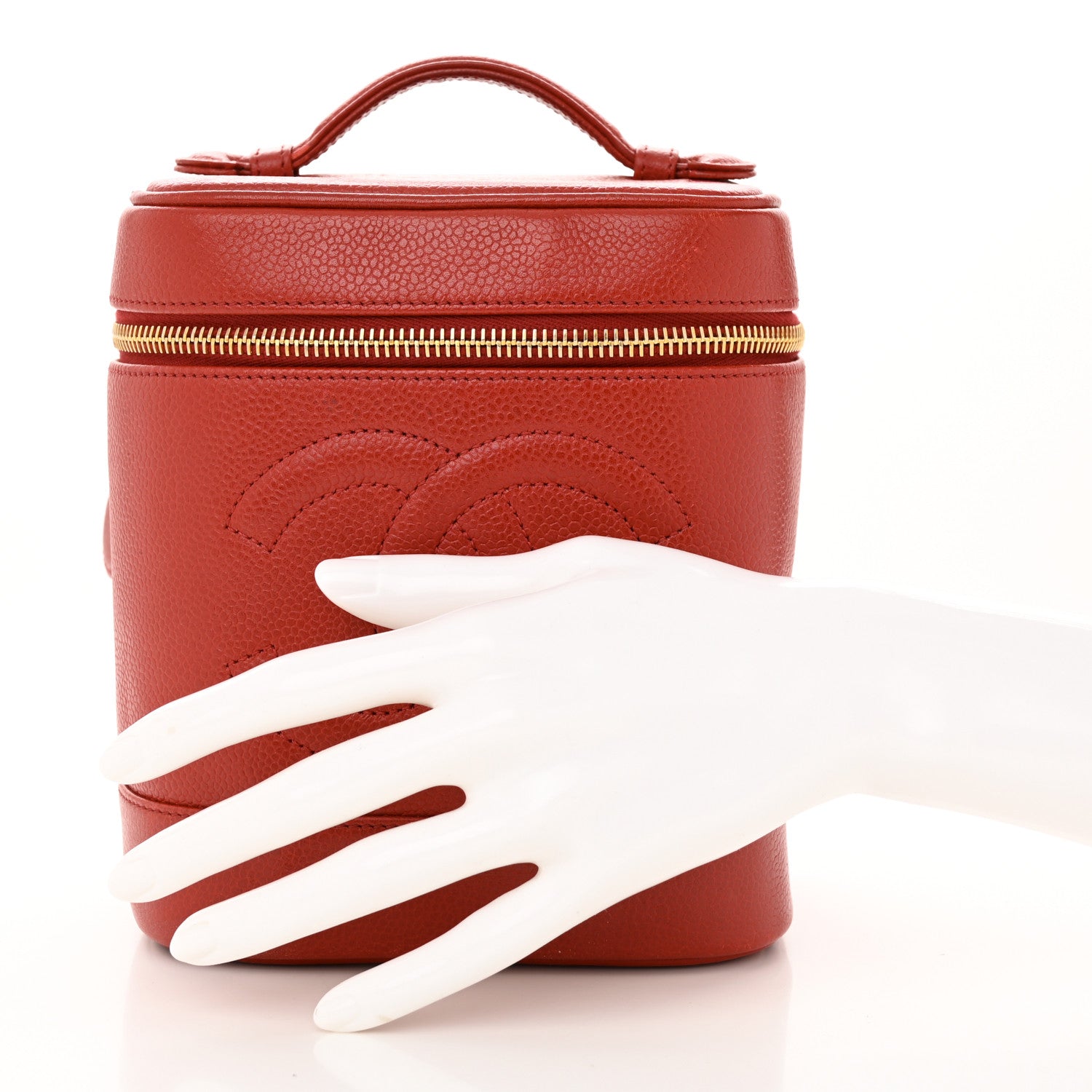 Chanel Caviar Vanity Cosmetic Case Red 2 of 14