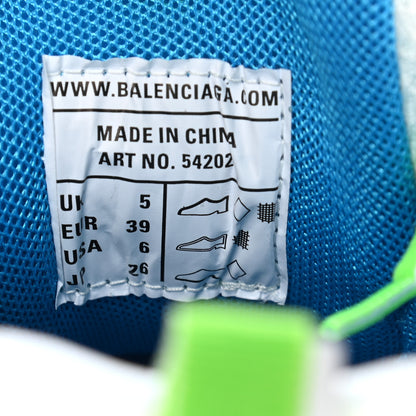 Balenciaga Mesh Nylon Mens Track Sneakers 39 White Green Blue 8 of 9