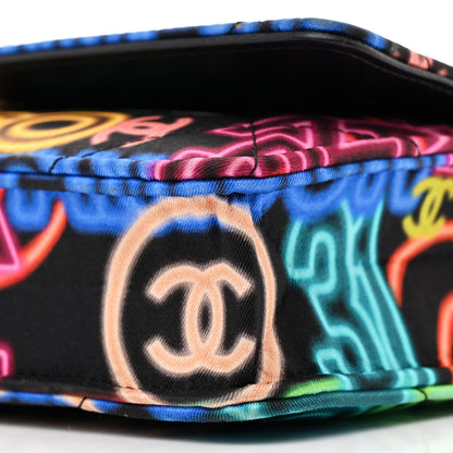 Chanel Fabric Printed Chanel 19 Wallet On Chain WOC Black Multicolor 11 of 17