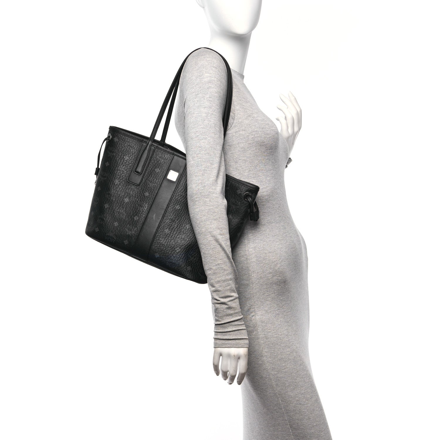 MCM Visetos Small Liz Reversible Shopper Tote Black 2 of 16