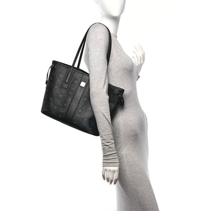 MCM Visetos Small Liz Reversible Shopper Tote Black 2 of 16