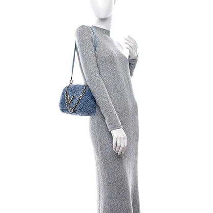 Louis Vuitton Shearling Twist Shoulder Bag MM Blue 2 of 11