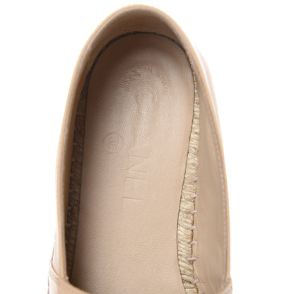 Chanel Lambskin CC Espadrilles 36 Beige Black 6 of 11