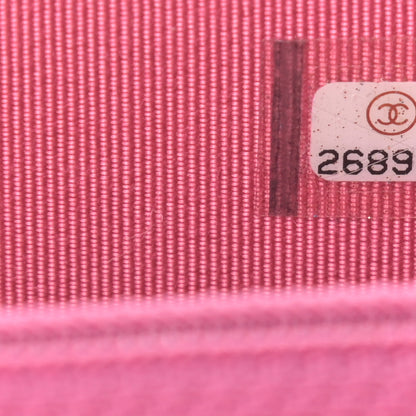 Chanel Caviar Quilted Square Wallet On Chain WOC Pink 8 of 11