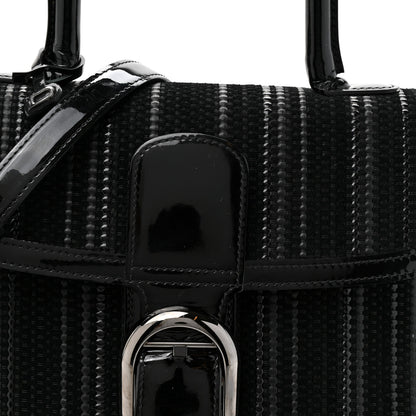 Delvaux Canvas Patent Calfskin MM Brillant Satchel Black 7 of 13