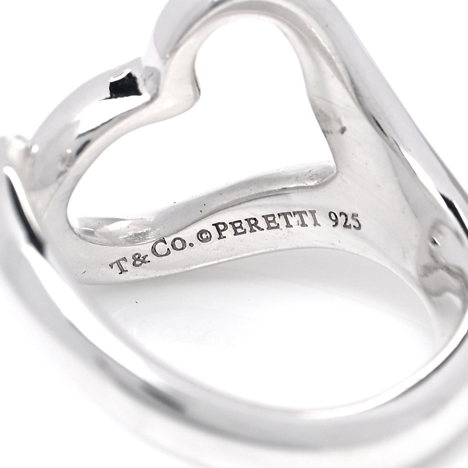 Tiffany Sterling Silver Elsa Peretti Open Heart Ring 49 5 4 of 4