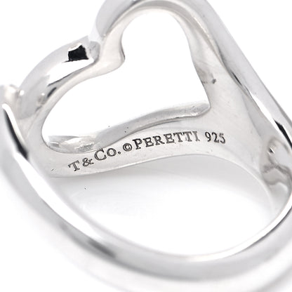 Tiffany Sterling Silver Elsa Peretti Open Heart Ring 49 5 4 of 4