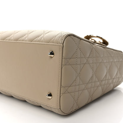 Christian Dior Lambskin Cannage Medium Lady Dior Beige 9 of 10