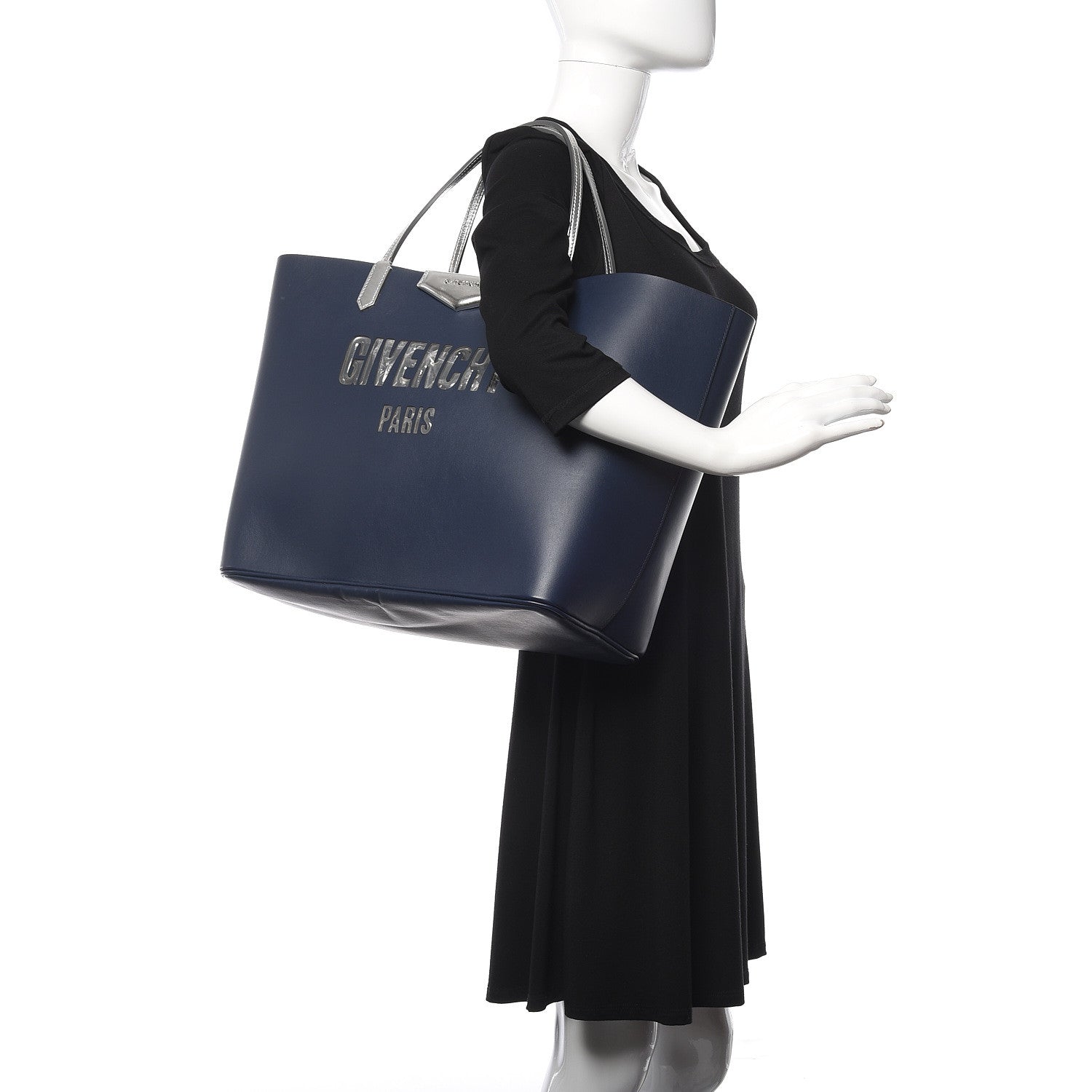 Givenchy Calfskin Large Antigona Tote Night Blue Silver 2 of 13