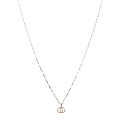 Gucci 18K Yellow Gold Blue Topaz Running G Pendant Necklace 1 of 6