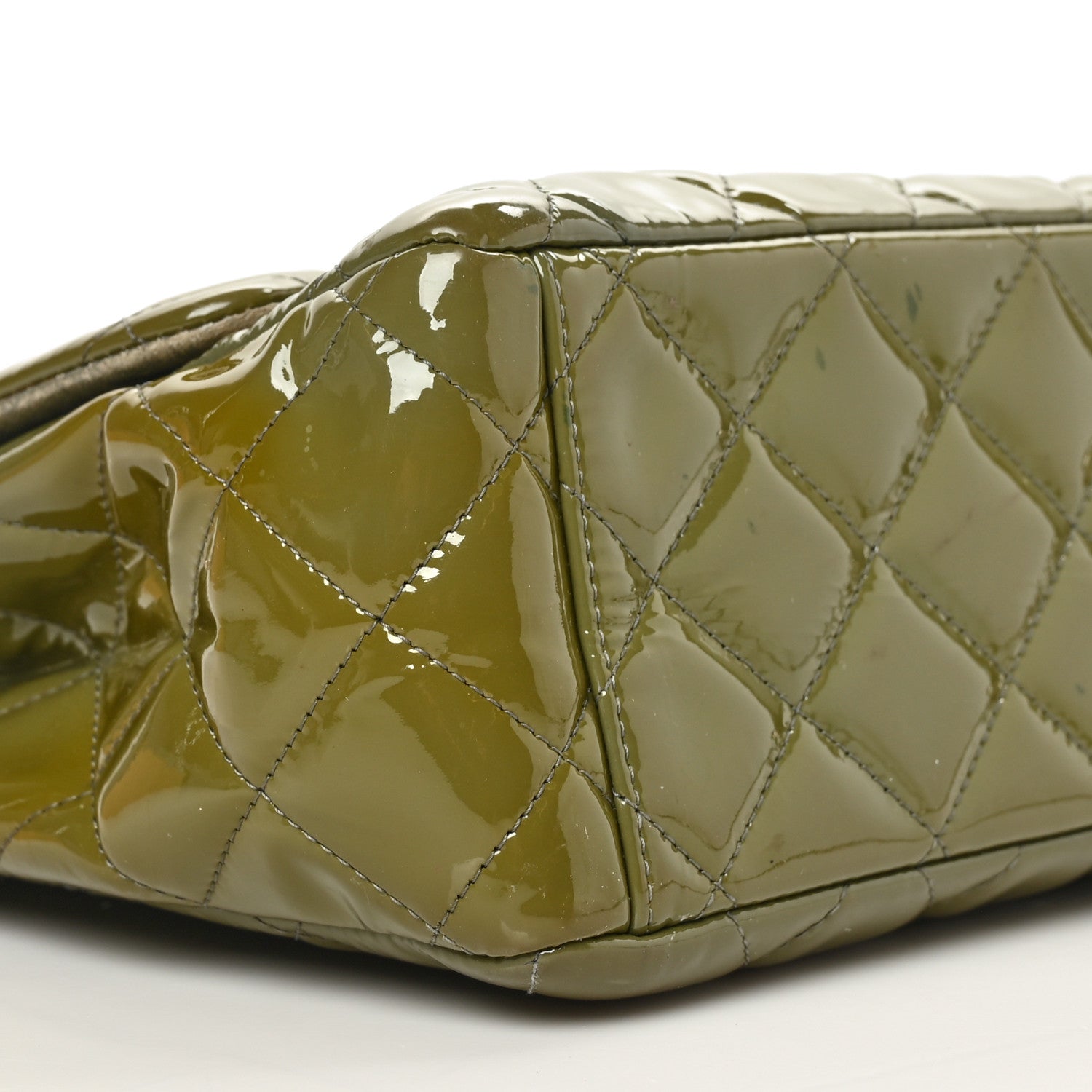 Chanel Patent Quilted Maxi Single Flap Grey 8 of 10