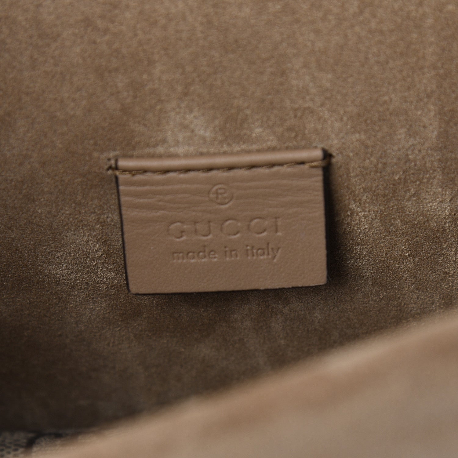 Gucci GG Supreme Monogram Suede Crystal Small Dionysus Shoulder Bag Beige Ebony Taupe 5 of 10