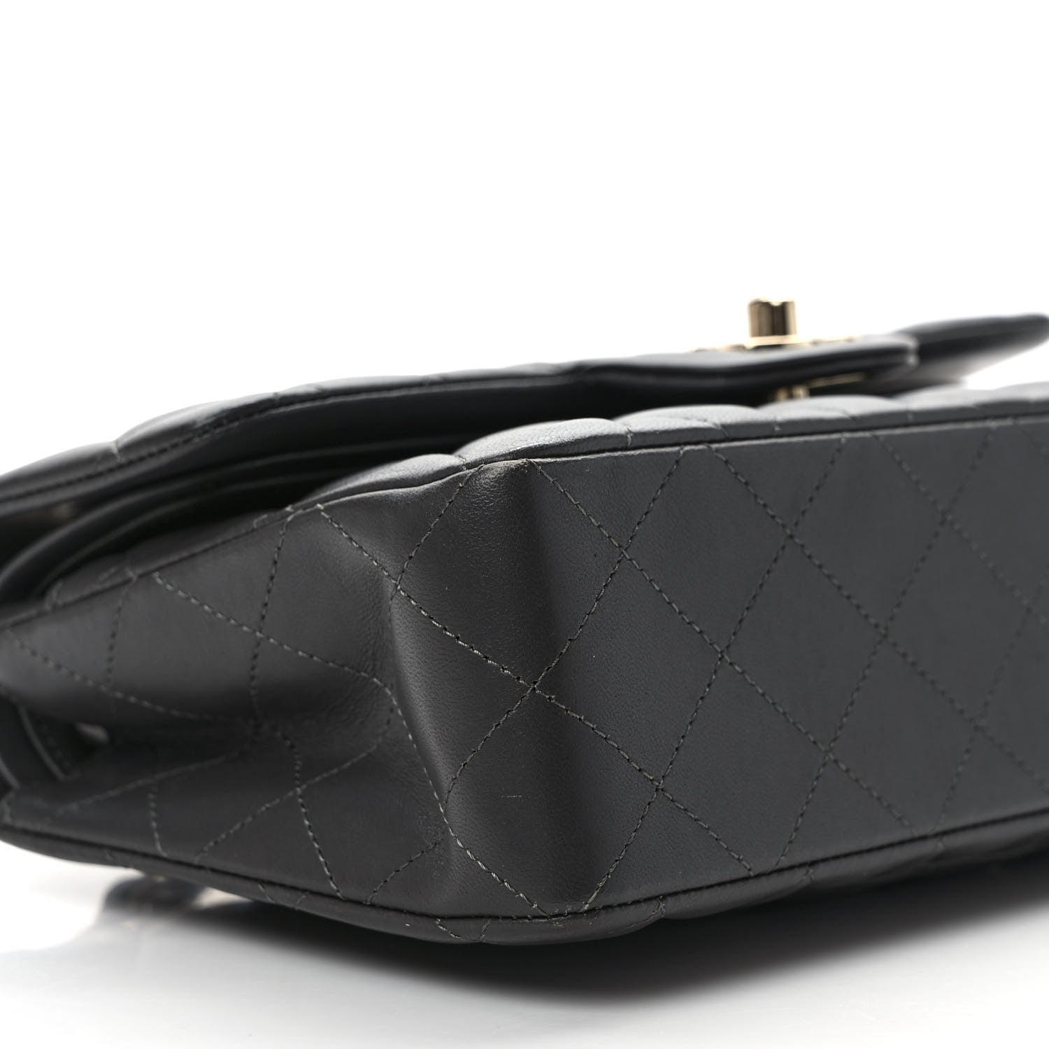 Chanel Lambskin Quilted Small Double Flap Dark Grey 8 of 11