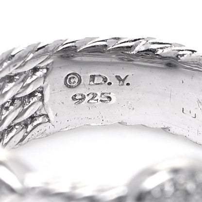 David Yurman Sterling Silver Diamond Confetti 4 Row Ring 60 9 4 of 5