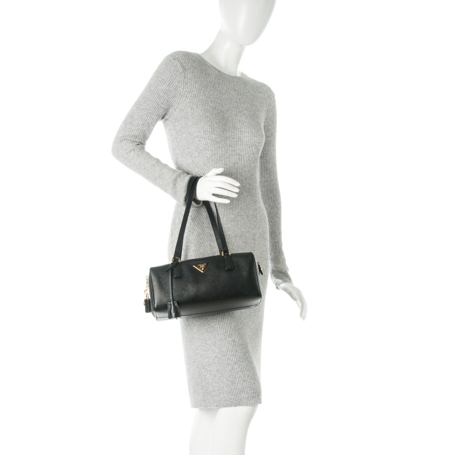 Prada Saffiano Lux Bauletto Nero Black 2 of 6