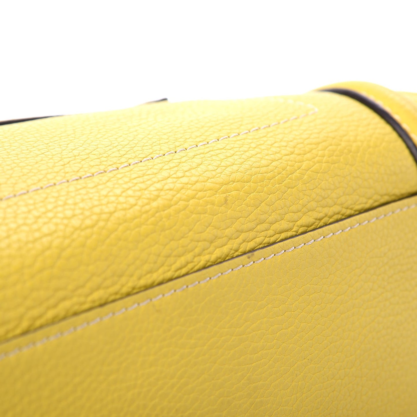 Drummed Calfskin Mini Luggage Citron