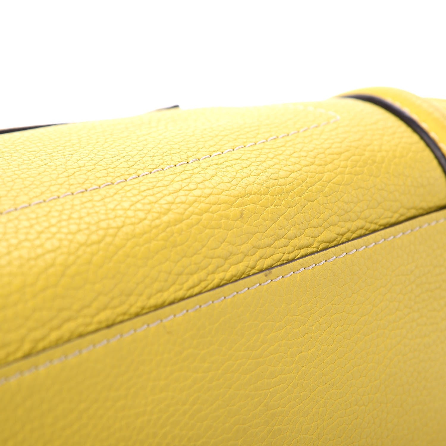 Celine Drummed Calfskin Mini Luggage Citron 19 of 26
