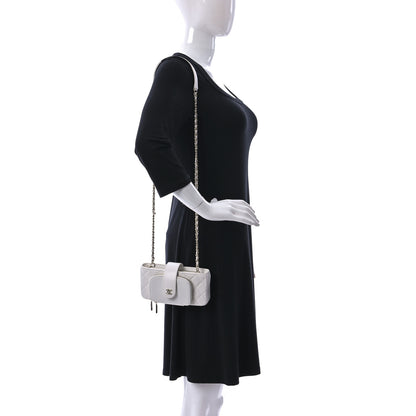 Chanel Caviar Quilted Business Affinity Phone Holder With Chain White 1 of 13