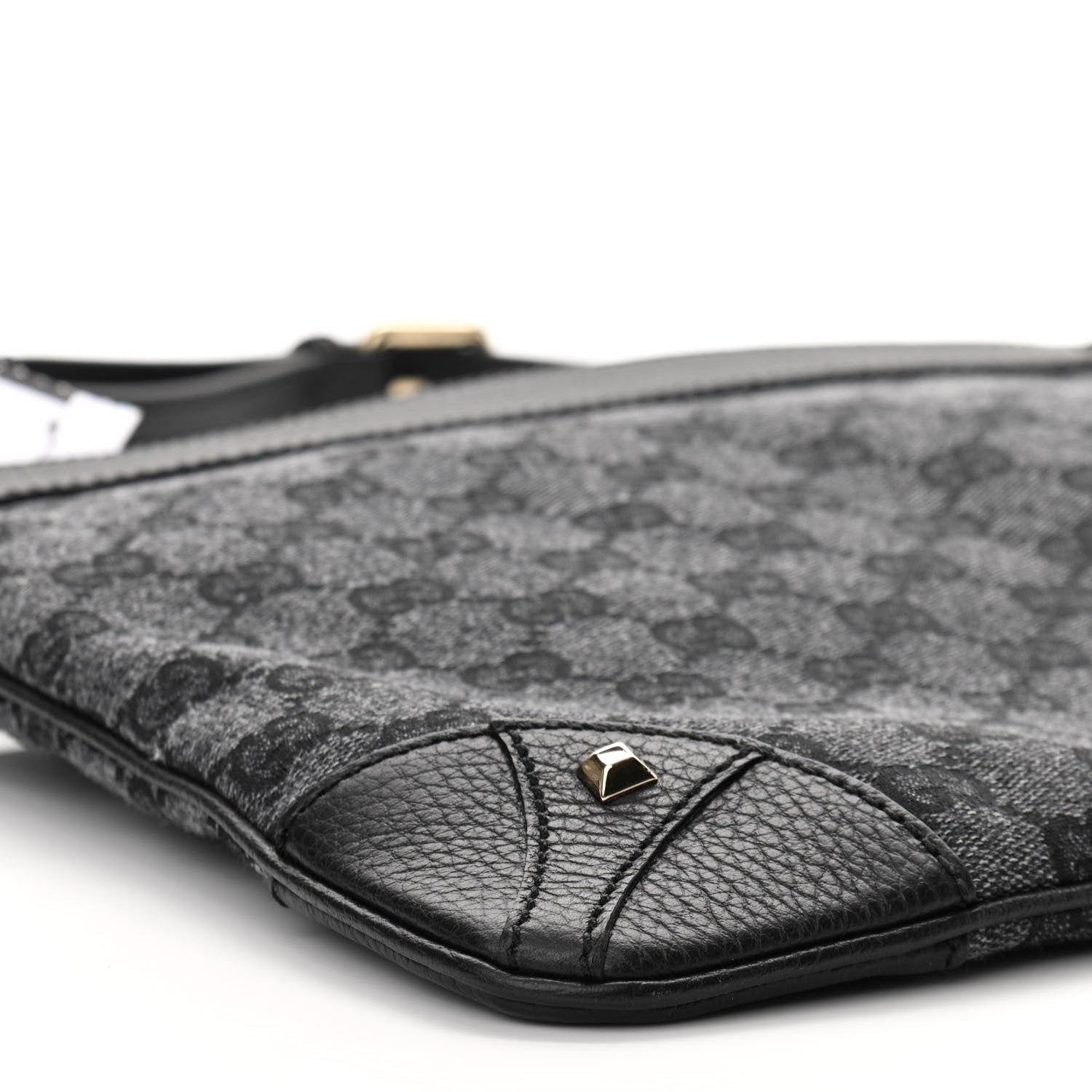 Gucci Monogram Flat Messenger Bag Black 9 of 10