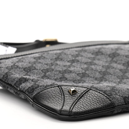 Gucci Monogram Flat Messenger Bag Black 9 of 10