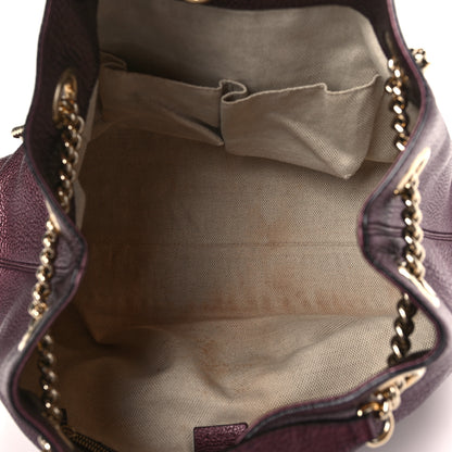 Gucci Metallic Cellarius Calfskin Medium Soho Chain Shoulder Bag Classic Burgundy 5 of 11