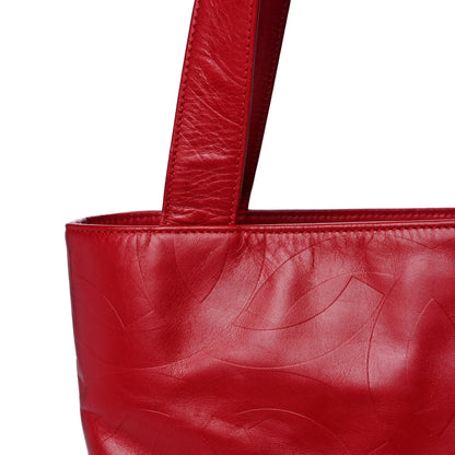 Chanel Lambskin Embossed CC Tote Red 7 of 13