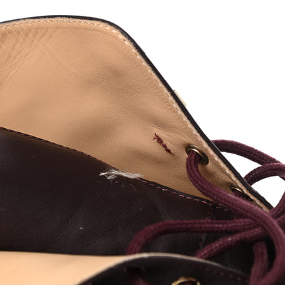 Chanel Calfskin Lace Up CC Short Boots 41 Burgundy 8 of 13