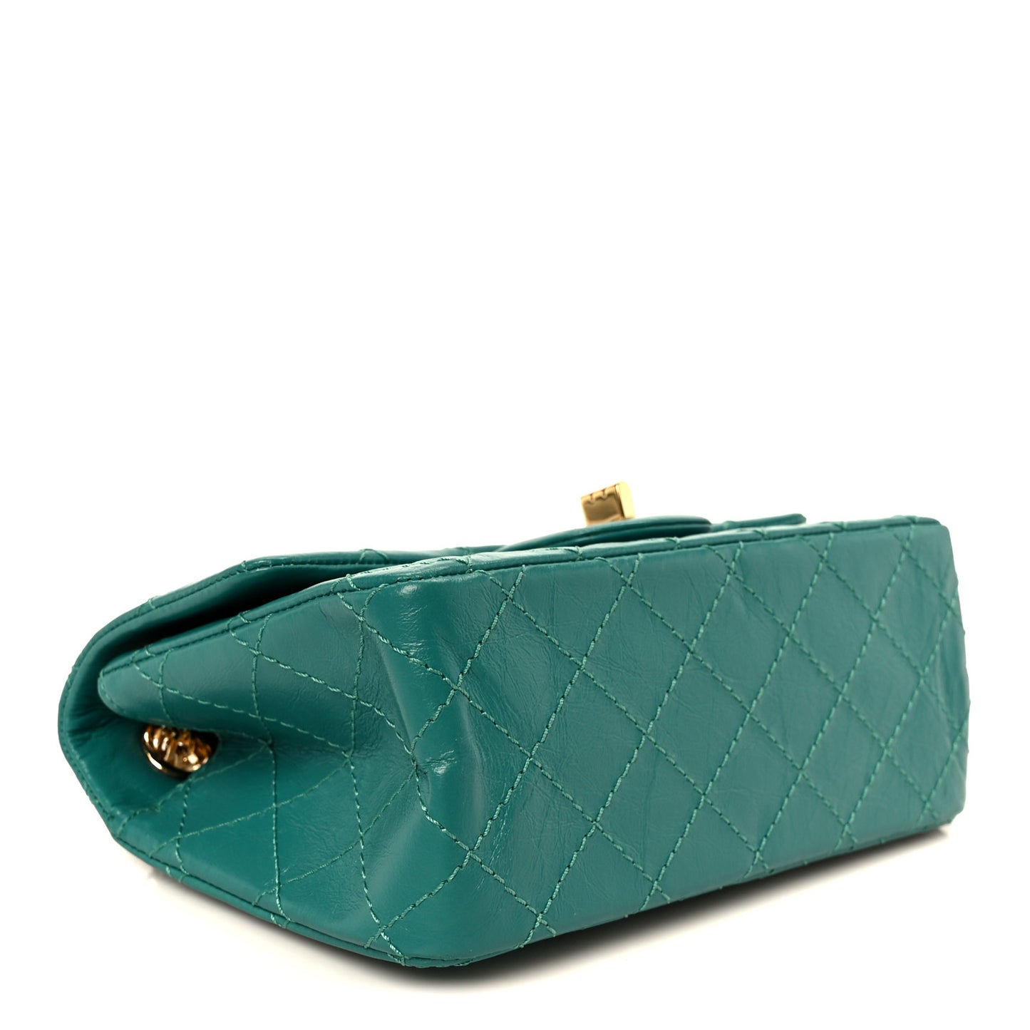 Aged Calfskin Quilted 2.55 Reissue Mini Flap Green