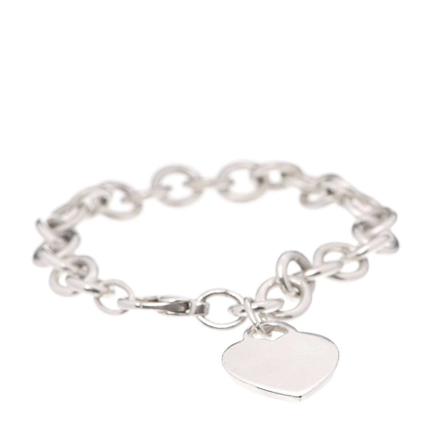 Sterling Silver Heart Tag Charm Bracelet
